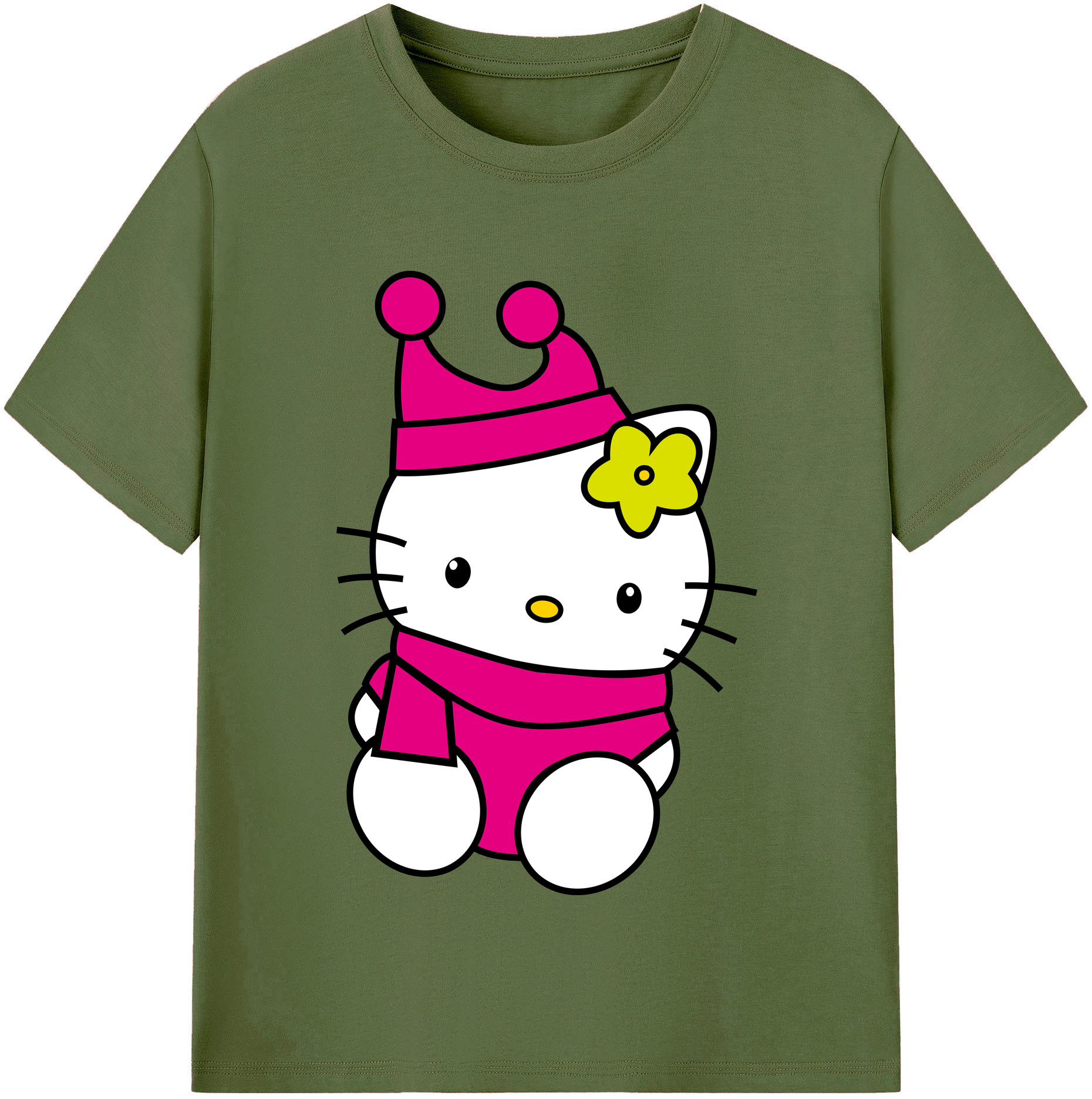 （画像用） Hello Kitty ハローキティ 綿100％半袖Tシャツ（フロントプリント）